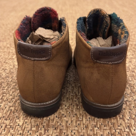 Vintage Hush Puppies Suede Plaid Sherpa Lined Ankle Boots with Zipper - Picture 5 of 14